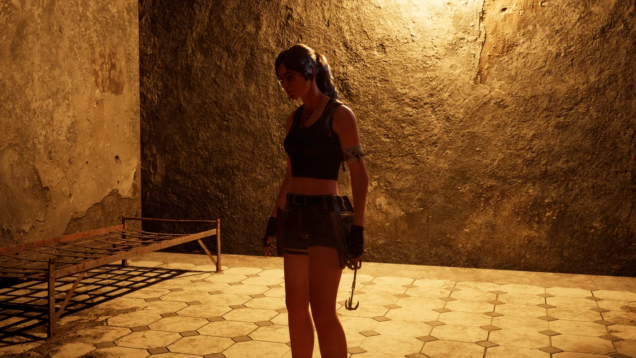 Eva Ruiz inside a Blackridge cell, captured from the current development build.