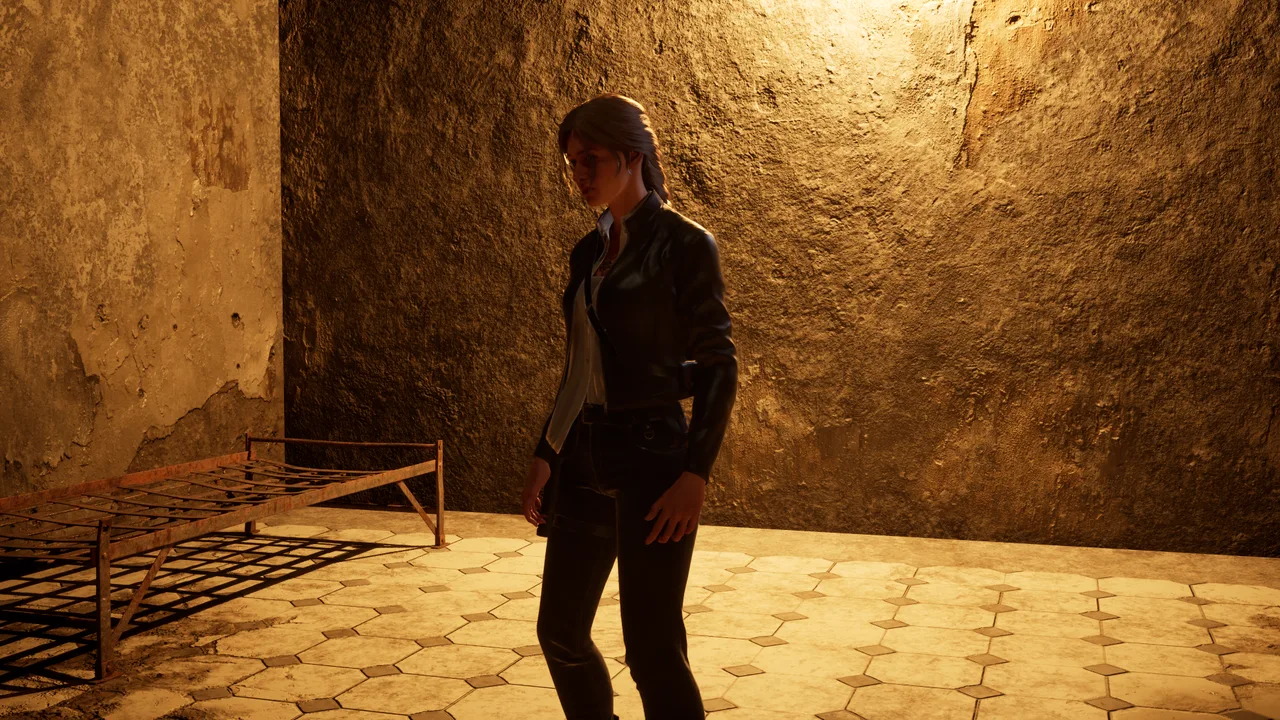 Victoria Stone inside a Blackridge cell, captured from the current development build.